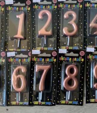 Rose Gold Number Candles