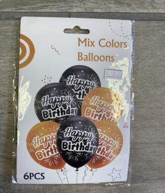 Happy Birthday Balloons Mix Colors
