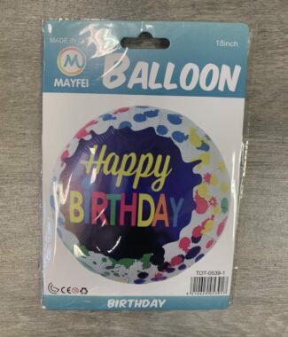 18 inch Happy Birthday Foil Paint Splash