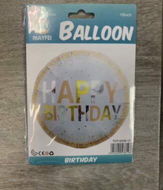 18 inch Happy Birthday Foil Balloon gold,silver