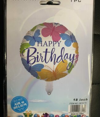 18 Inch Happy Birthday Colorful butterfly