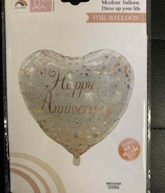Happy Anniversary Heart Rose Gold Foil