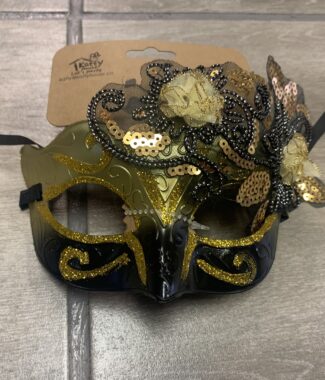 Party Mask With Flower Gold