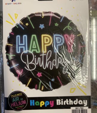 Happy Birthday Black Foil