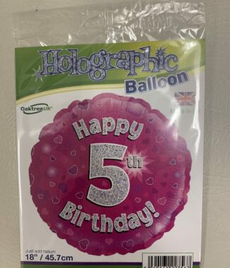 Pink Number 5 Foil Balloon