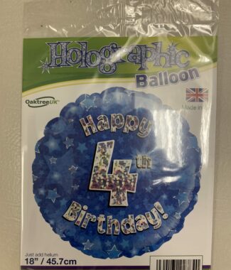 Pink Number 4 Foil Balloon