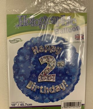 Blue Number 2 Foil Balloon