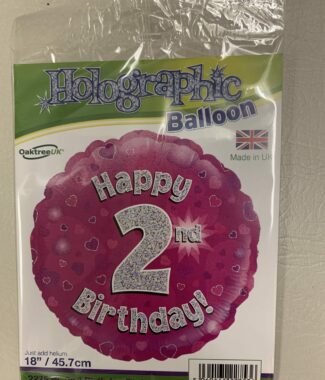 Pink Number 2 Foil Balloon