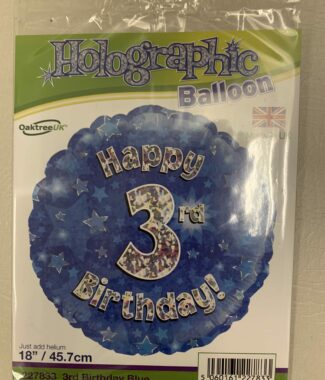 Pink Number 3 Foil Balloon