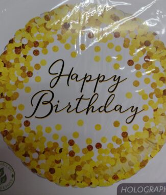 18 inch HBD Foil Gold Confetti