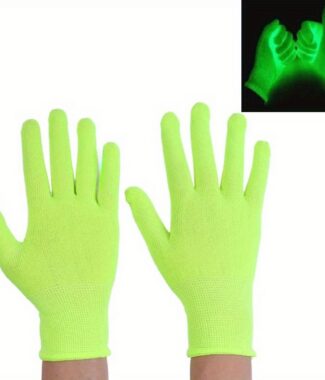 Fluorescent Green Glow in The Dark Gloves
