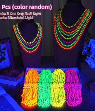 Glow in The Dark Neon Bead Necklaces and Bracelets Set