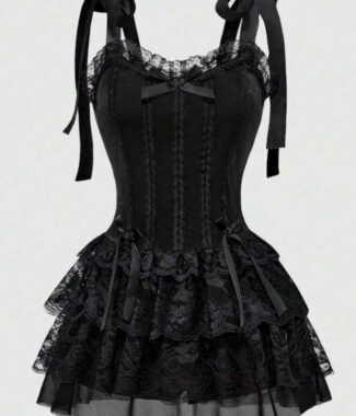 Holiday Edition Velvet Halter Neck Dress for Women with Gothic