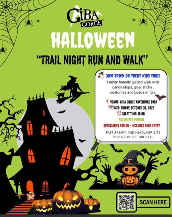 Giba Gorge Halloween Trail Night Run and Walk, Friday 30 October