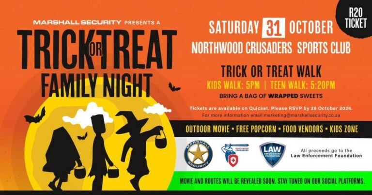 Trick or Treat Family Night at Northwood Crusaders, Saturday 31 October